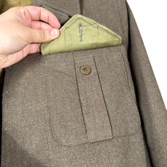 1950s Miller Gabbe Limited Medium Women's Military Jacket Vintage 50s Army Wool - Picture 10 of 15